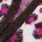 Rosa Leopardenmuster-Cardigan mit Wolle