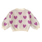 Strickjacke cremefarben mit Herzen