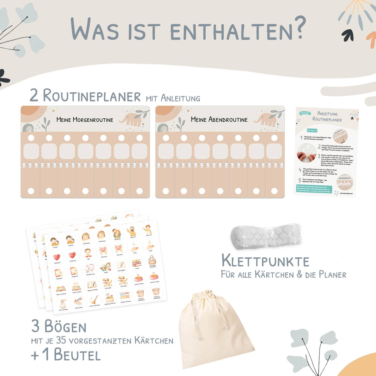 Routineplaner (Morgen & Abend) - Motiv Little Elephant