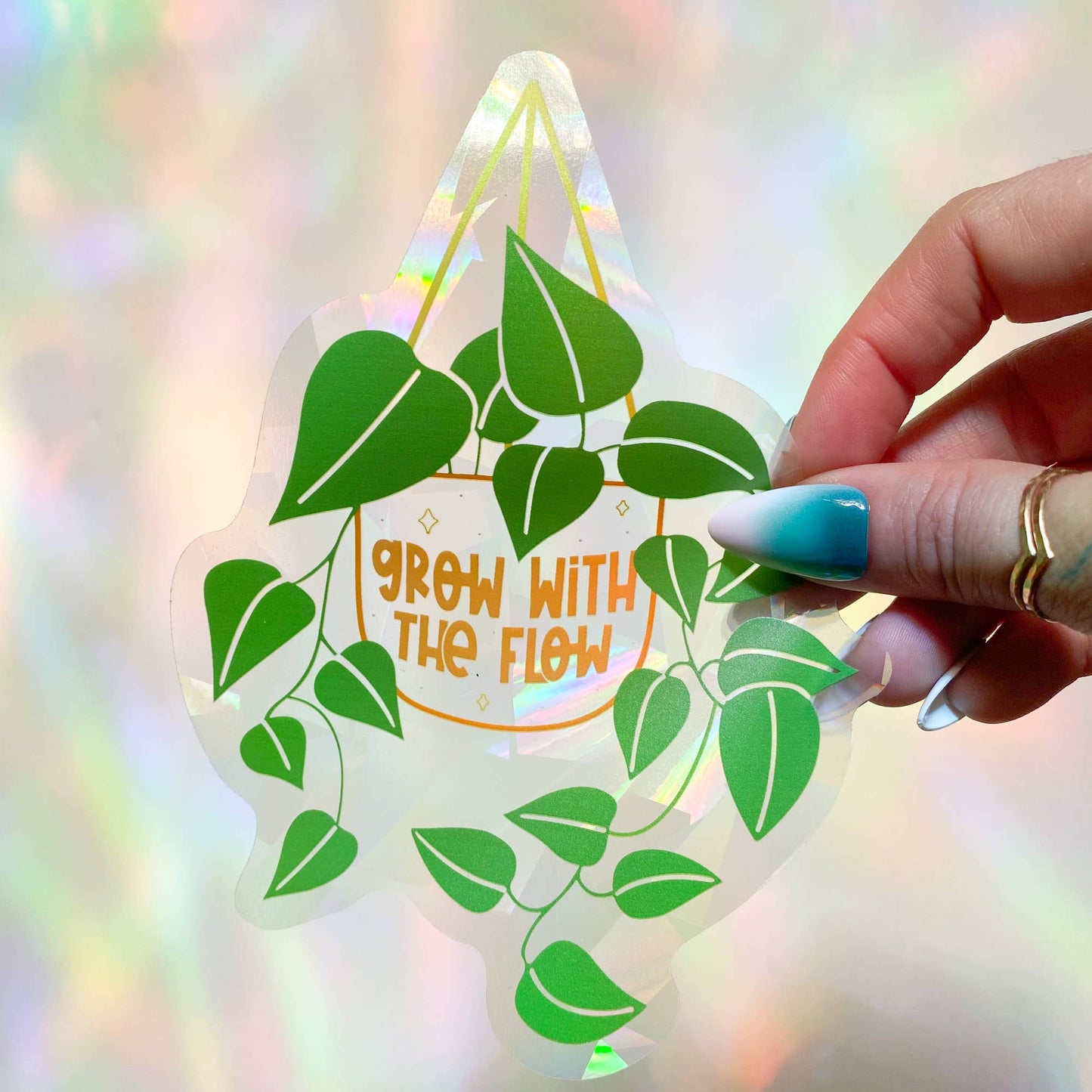 Grow With The Flow Suncatcher-Aufkleber