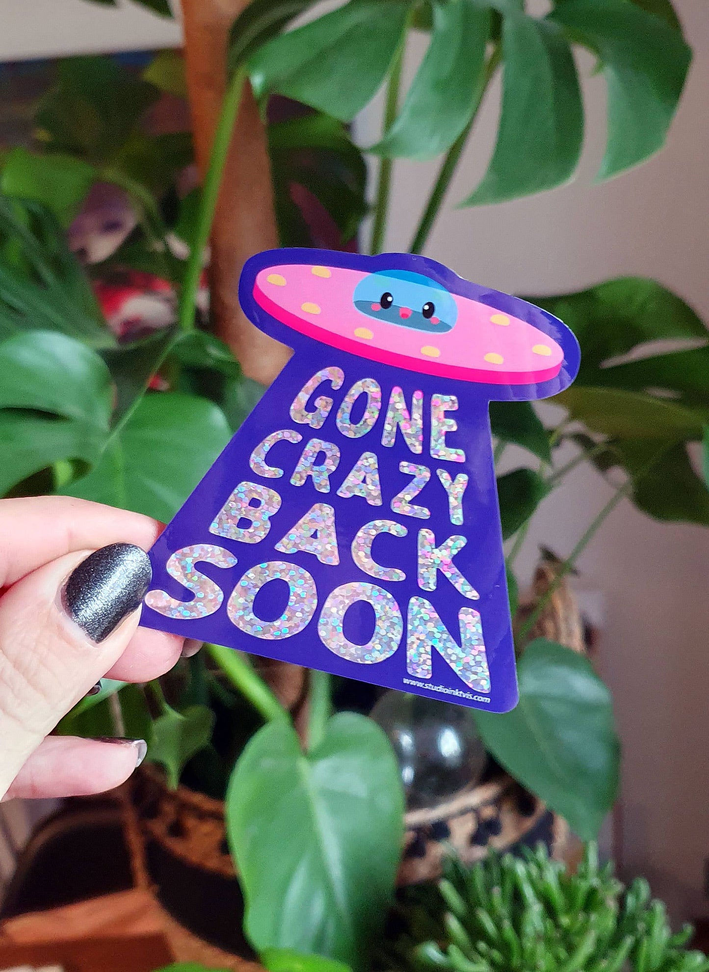 Glitzeraufkleber UFO gone crazy back soon