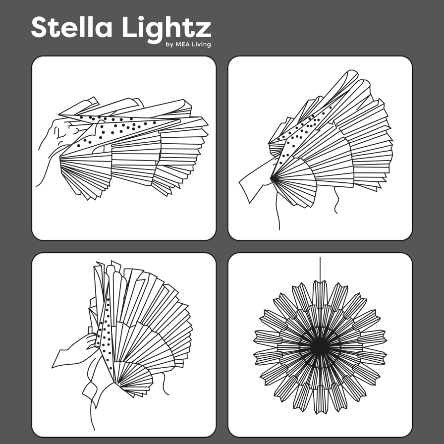 Stern aus Pergamentpapier 'Stella-Linea' weiß 40 cm