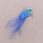 Charakterbrosche aus Pailletten & Perlen Fisch' blau