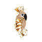Charakterbrosche 'Vogel mit Pailletten' gold