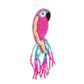 Charakterbrosche 'Vogel mit Pailletten' fuchsia