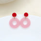 Damen Ohrstecker 'Colorblock Circle' rot & rosa