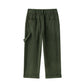 Weite Cordhose mit seitlichem Streifen grün