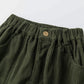 Weite Cordhose mit seitlichem Streifen grün