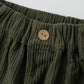 Weite Cordhose mit seitlichem Streifen grün