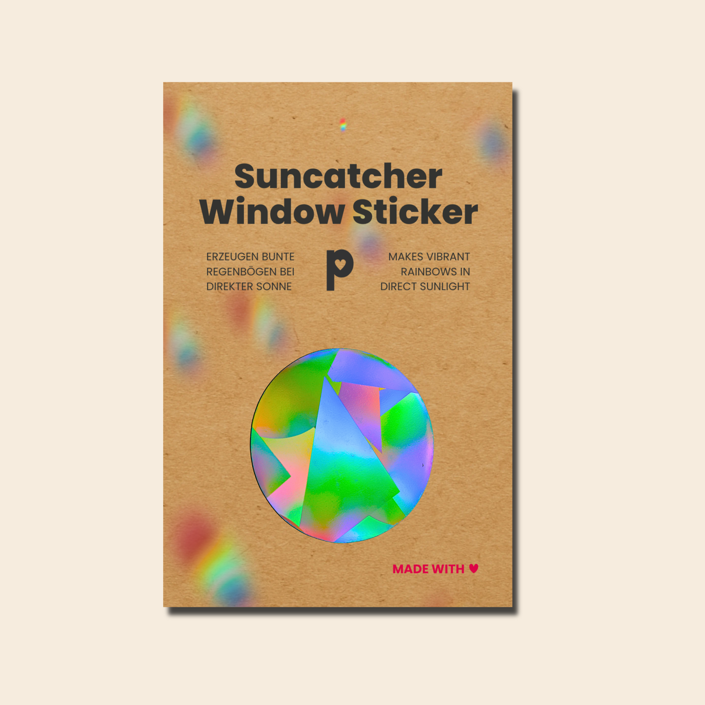 Suncatcher Fensteraufkleber Kreis, Prismatischer Sticker