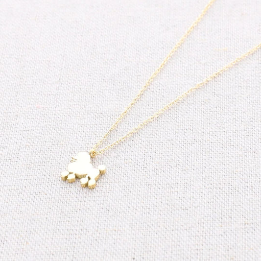 Damen Halskette mit Hundeanhänger 'Pudel' gold