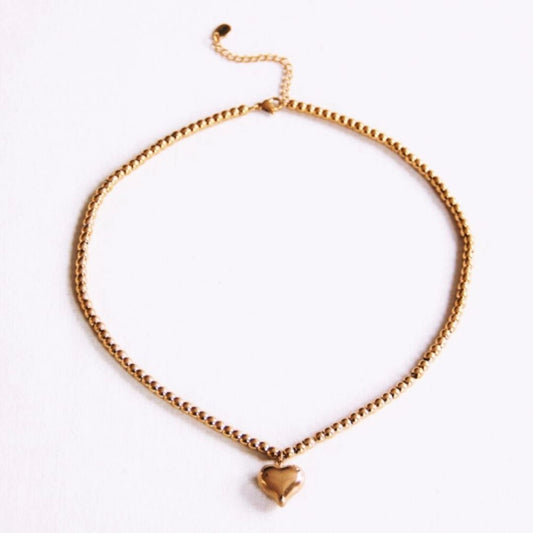 Damen Kette mit Herzanhänger gold