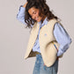 Damen Weste aus Sherpa-Fleece mit Reißverschluss ärmellos beige