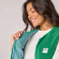 Damen Weste aus Sherpa-Fleece mit Reißverschluss, ärmellos – grün