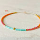 Damen Armband Single 'Miyuki Perlen' blau/orange
