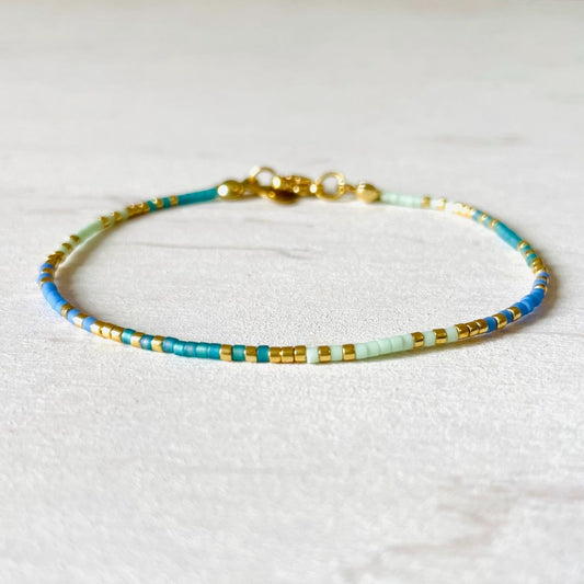 Damen Armband Single 'Miyuki Perlen' water