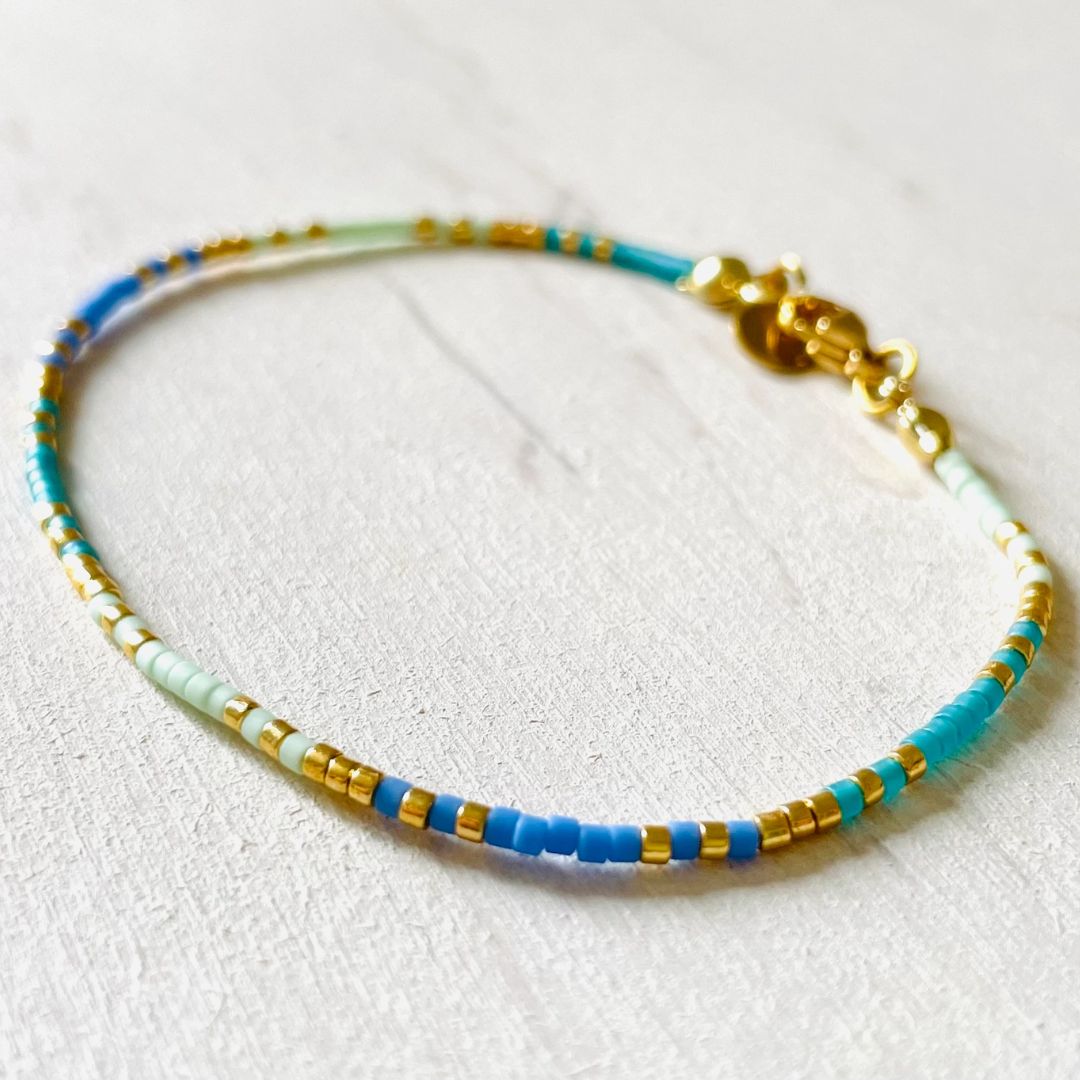 Damen Armband Single 'Miyuki Perlen' water
