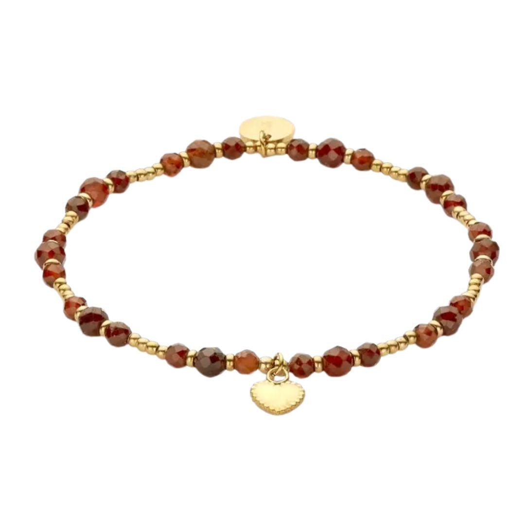 Damen Armband 'Stony Heart' bernstein/gold