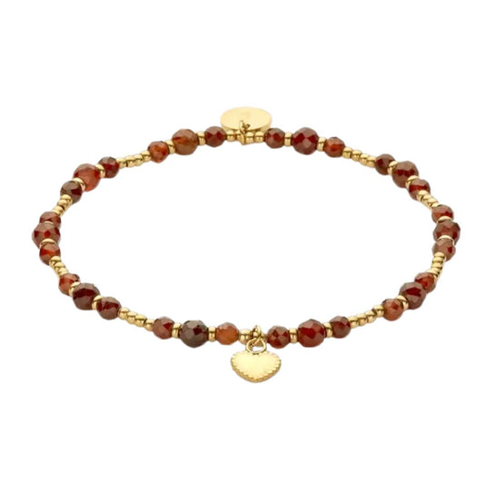 Damen Armband 'Stony Heart' bernstein/gold