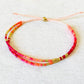 Damen Armband Double 'Miyuki Perlen' fuchsia/korall/gold