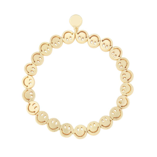 Elastisches Damen Armband  'Smileys' gold