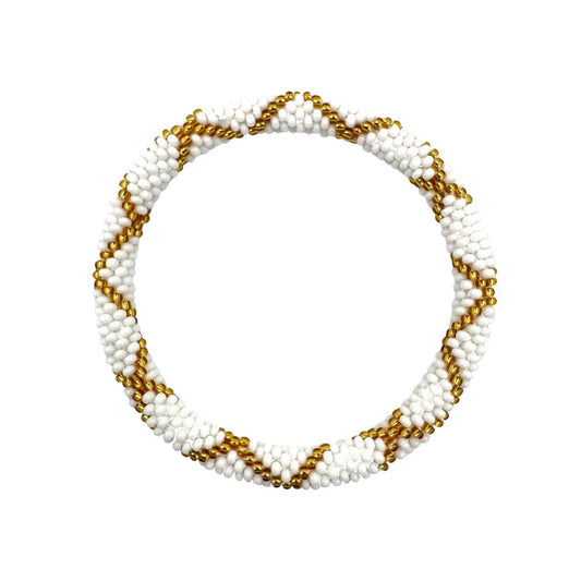 Nepalesisches Damen Armband gold/weiß