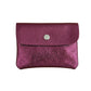 Damen Brieftasche Klein aus Leder metallic burgunderrot