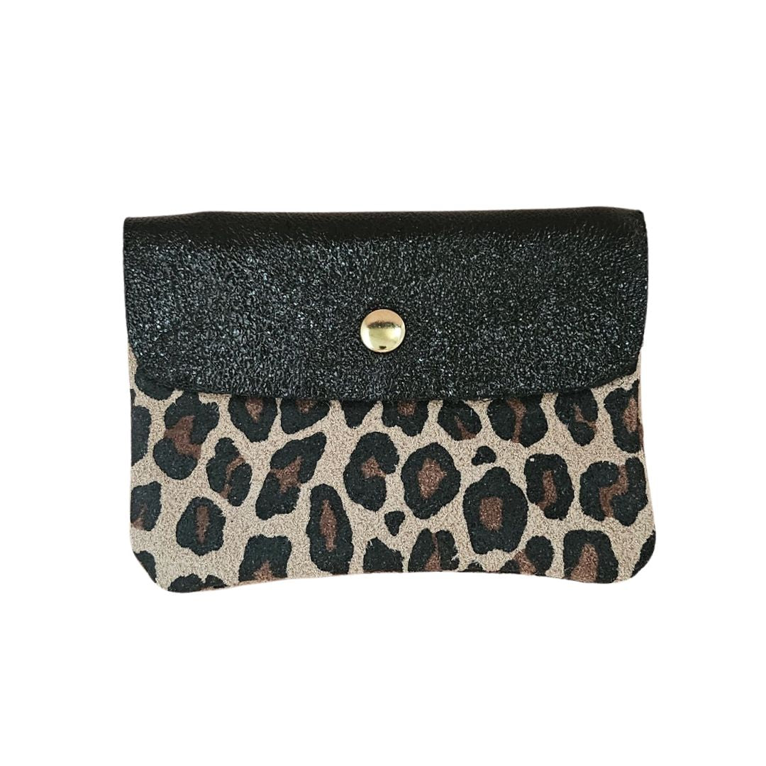Damen Brieftasche Klein aus Leder leo/noir