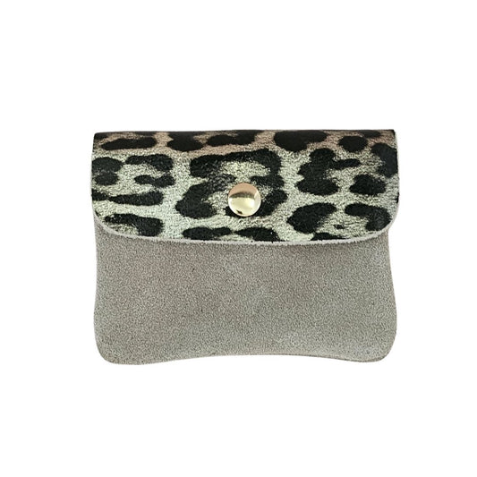 Damen Brieftasche Klein aus Leder leo/silber