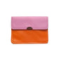 Damen Brieftasche Klein Mehrfach Leder rosa/orange