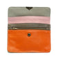 Damen Brieftasche Klein Mehrfach Leder rosa/orange