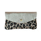 Damen Brieftasche aus Leder Leo-Beige/Platin