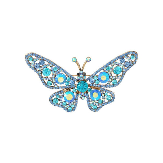 Damen Brosche 'Butterfly' blau