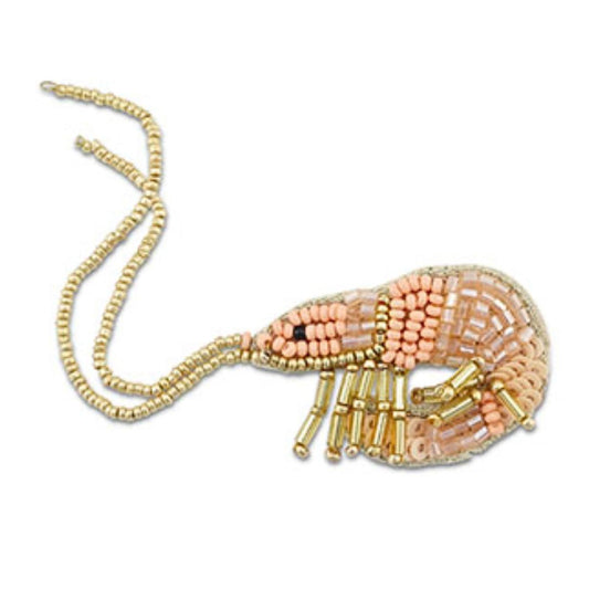 Damen Brosche 'Garnele' aprikose/gold