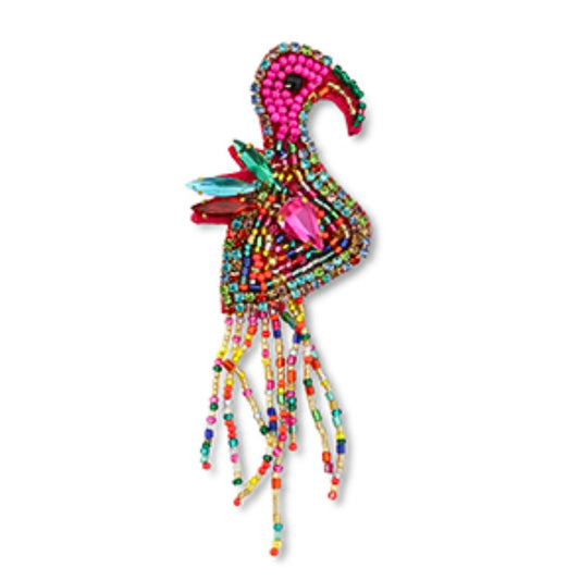 Brosche 'Paradiesvogel' colorful