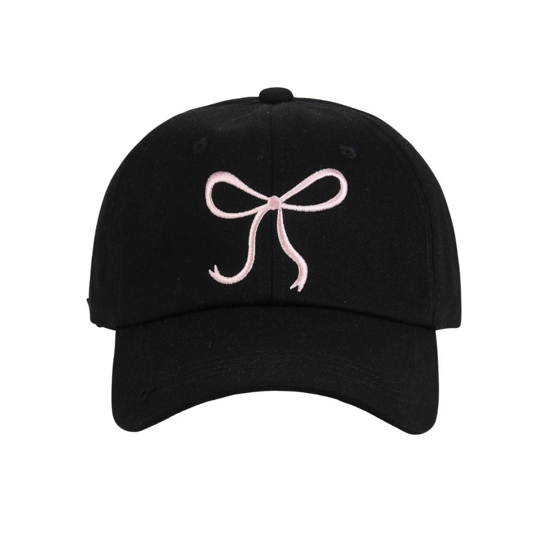 Cap mit Schleifenmuster schwarz/weiß