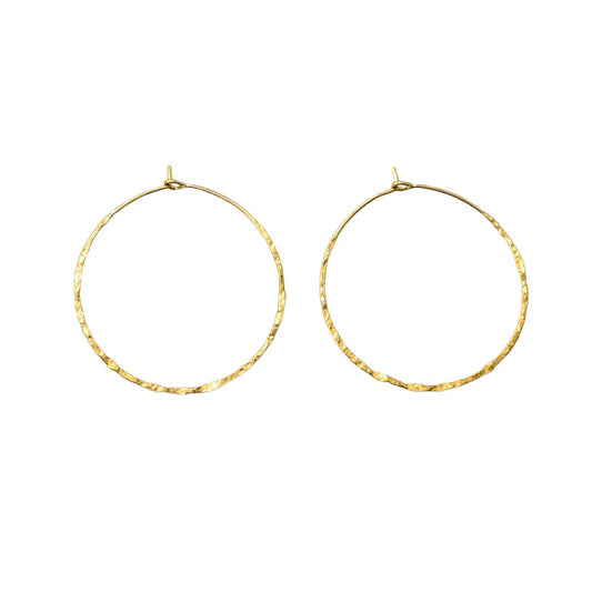 Damen Creolen gold fein gehämmert