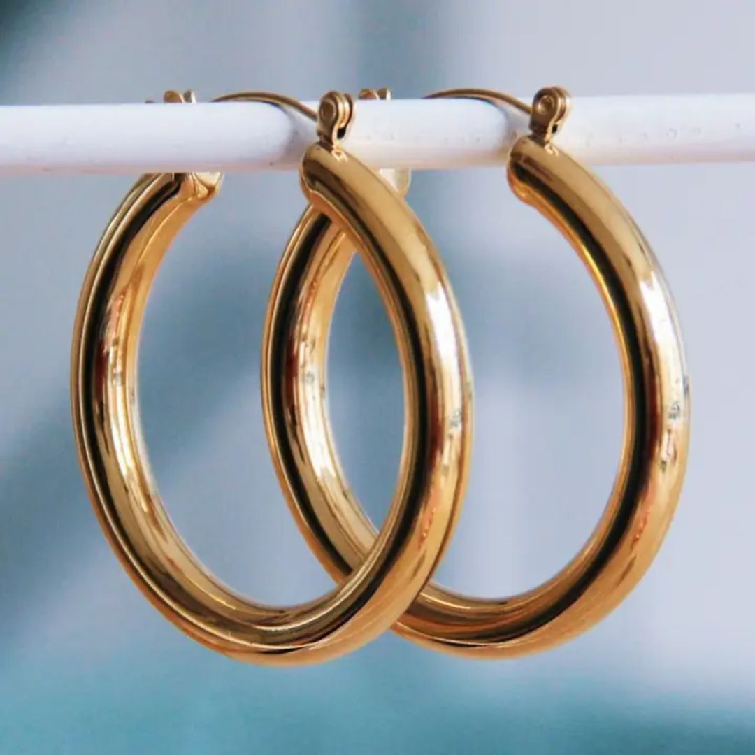 Damen Creolen Maxi 40 mm gold