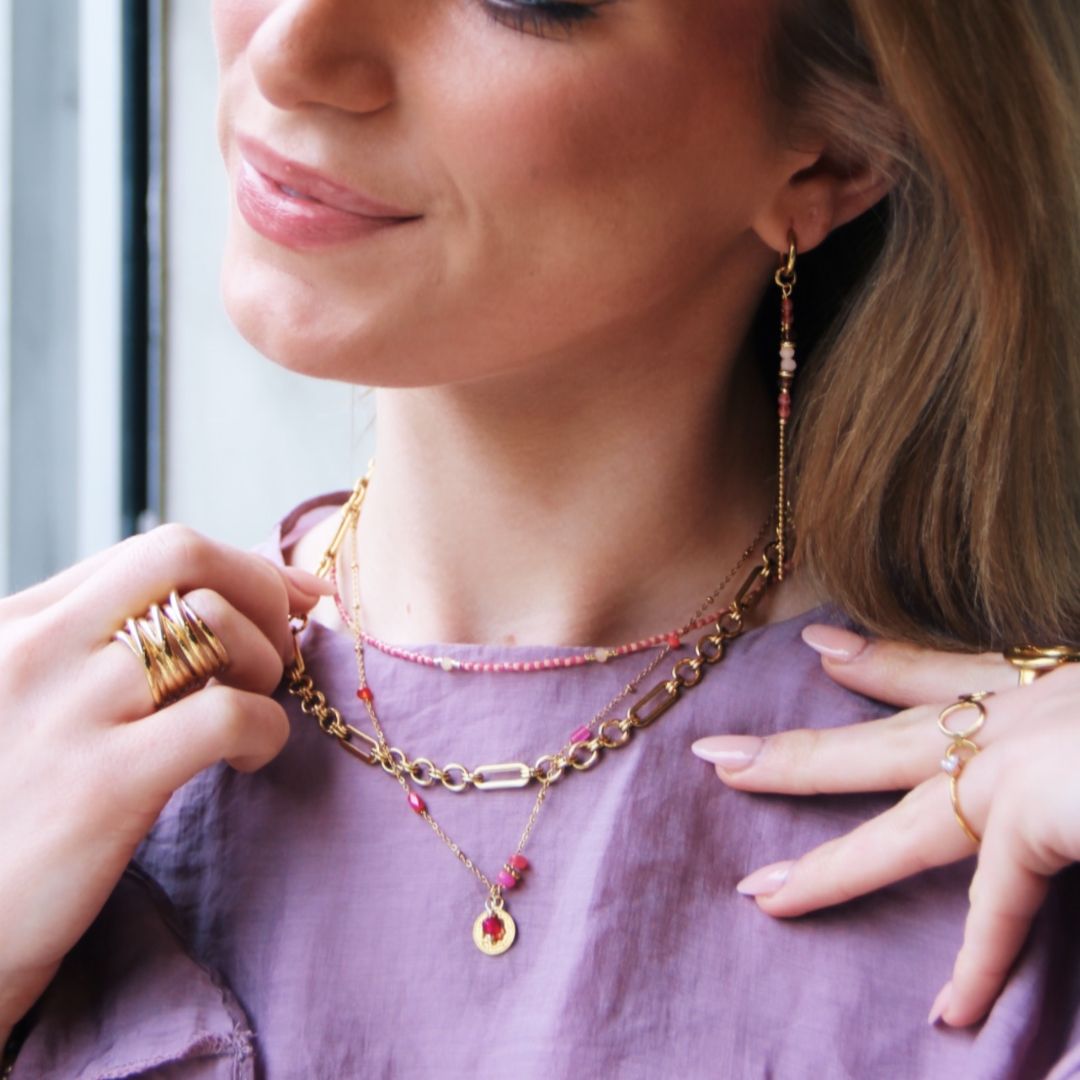 Damen Ohrringe Creolen gold mit Applikationen 'Blume'