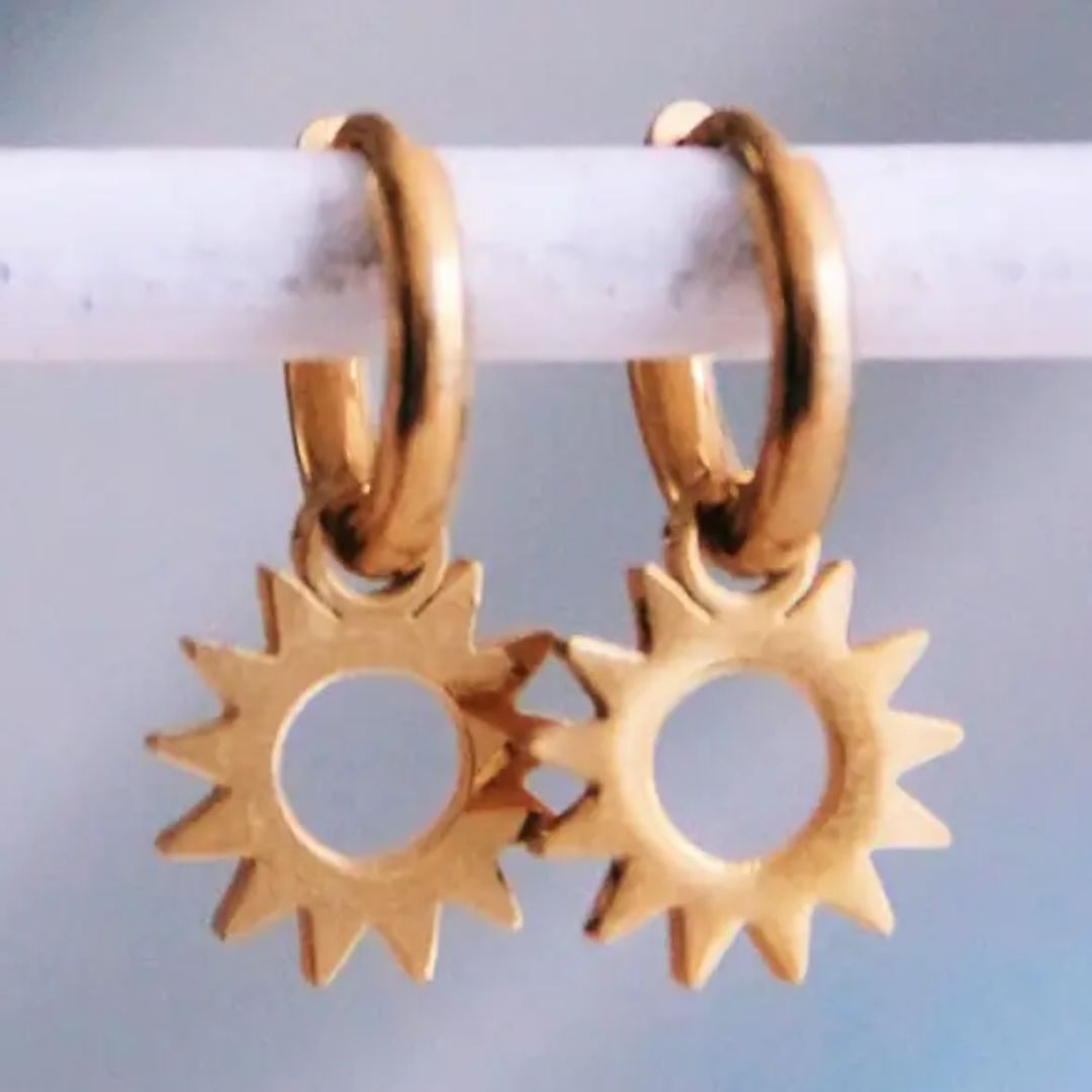Damen Ohrringe 'Creolen Open Sun' gold