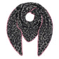 Damen Dreieckstuch mit Leopardenmuster grau