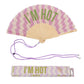 Damen Handfächer 'I'm hot' lila Wellen