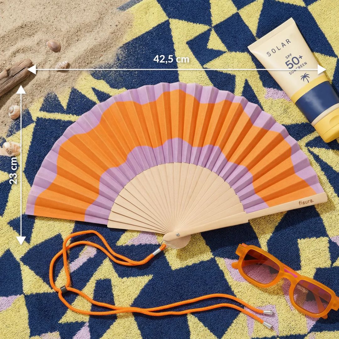 Damen Fächer 'Ondas' orange und lila