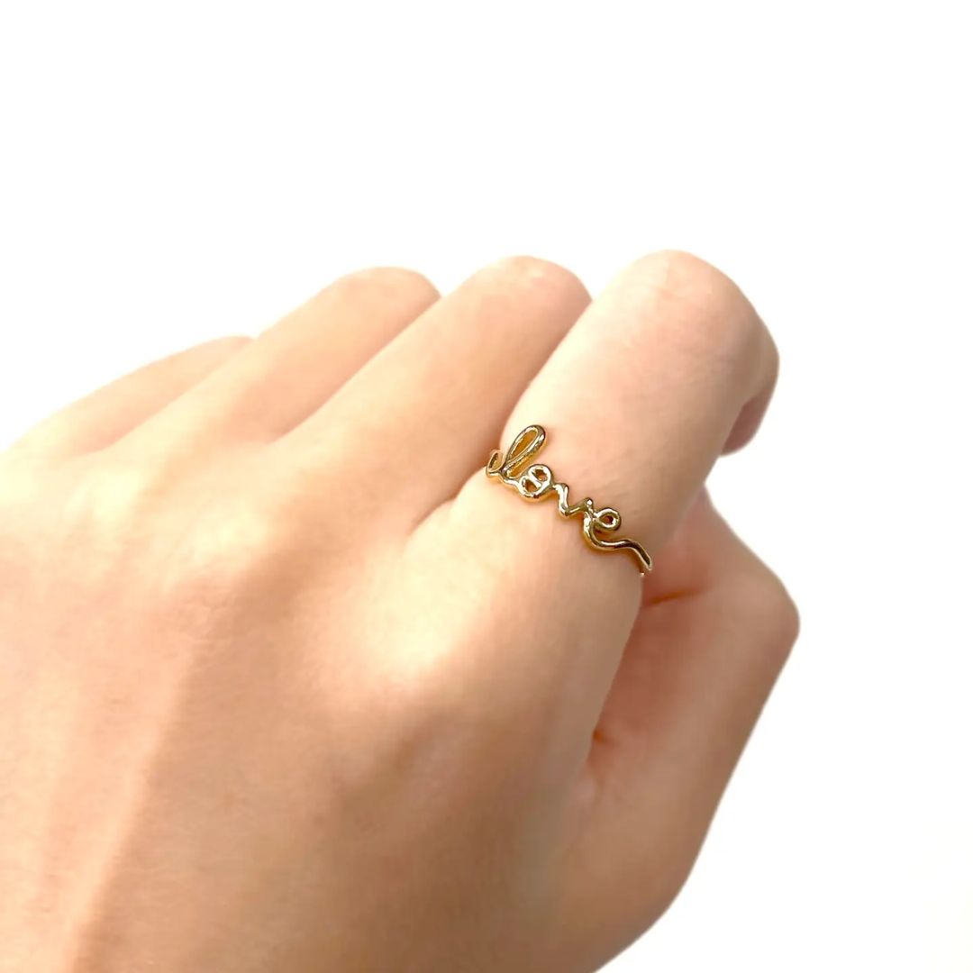Damen Fingerring 'Love' gold