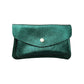 Damen Brieftasche aus Leder metallic tanne