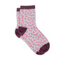 Glitzersocken Leopardenmuster ecru/bordeaux