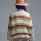 Damen Grobstrick-Cardigan mit Streifen braun/creme
