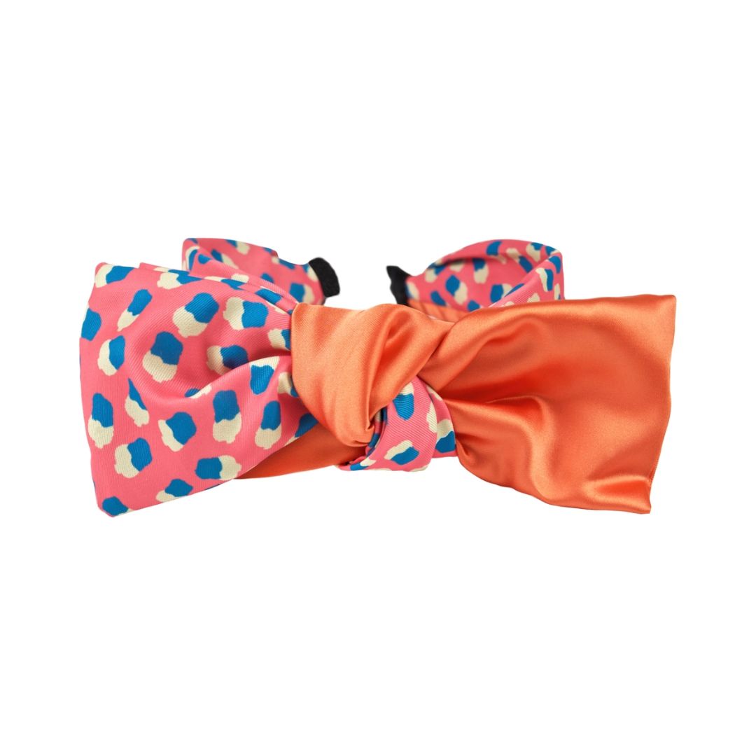 Damen Haarband mit Farbmuster orange/rosa
