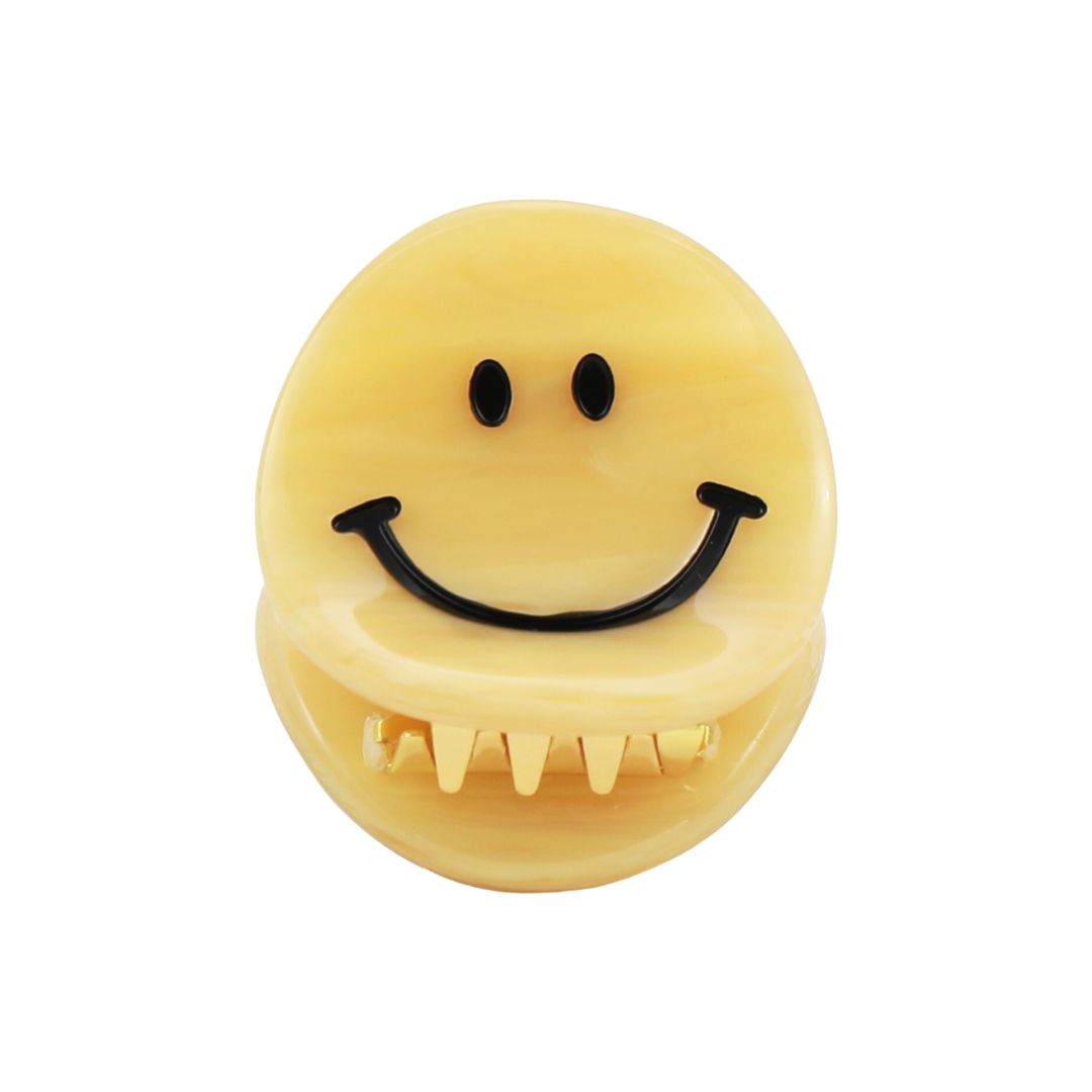 Damen Haarklammer Smiley gelb