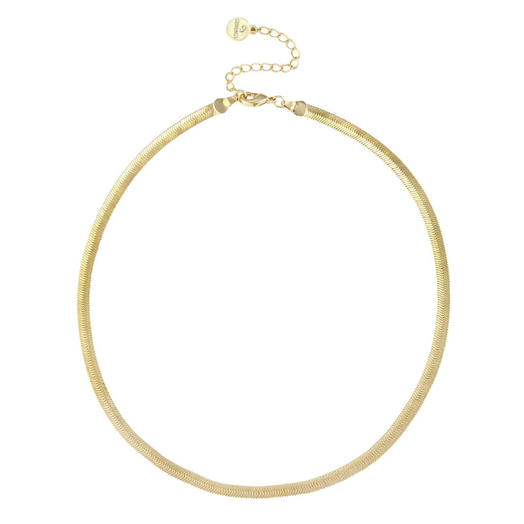 Damen Halskette breit 'Basic' gold